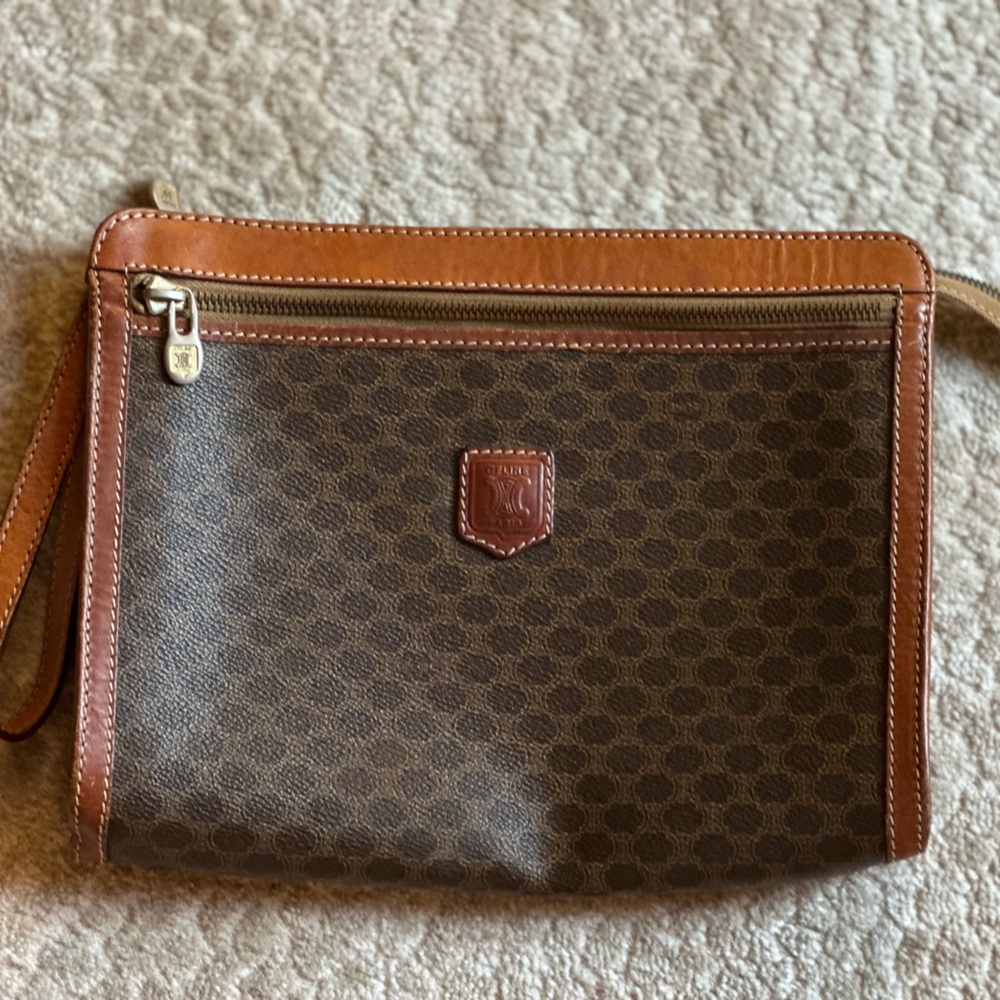 Vintage Celine Paris Macadam Clutch/Wristlet